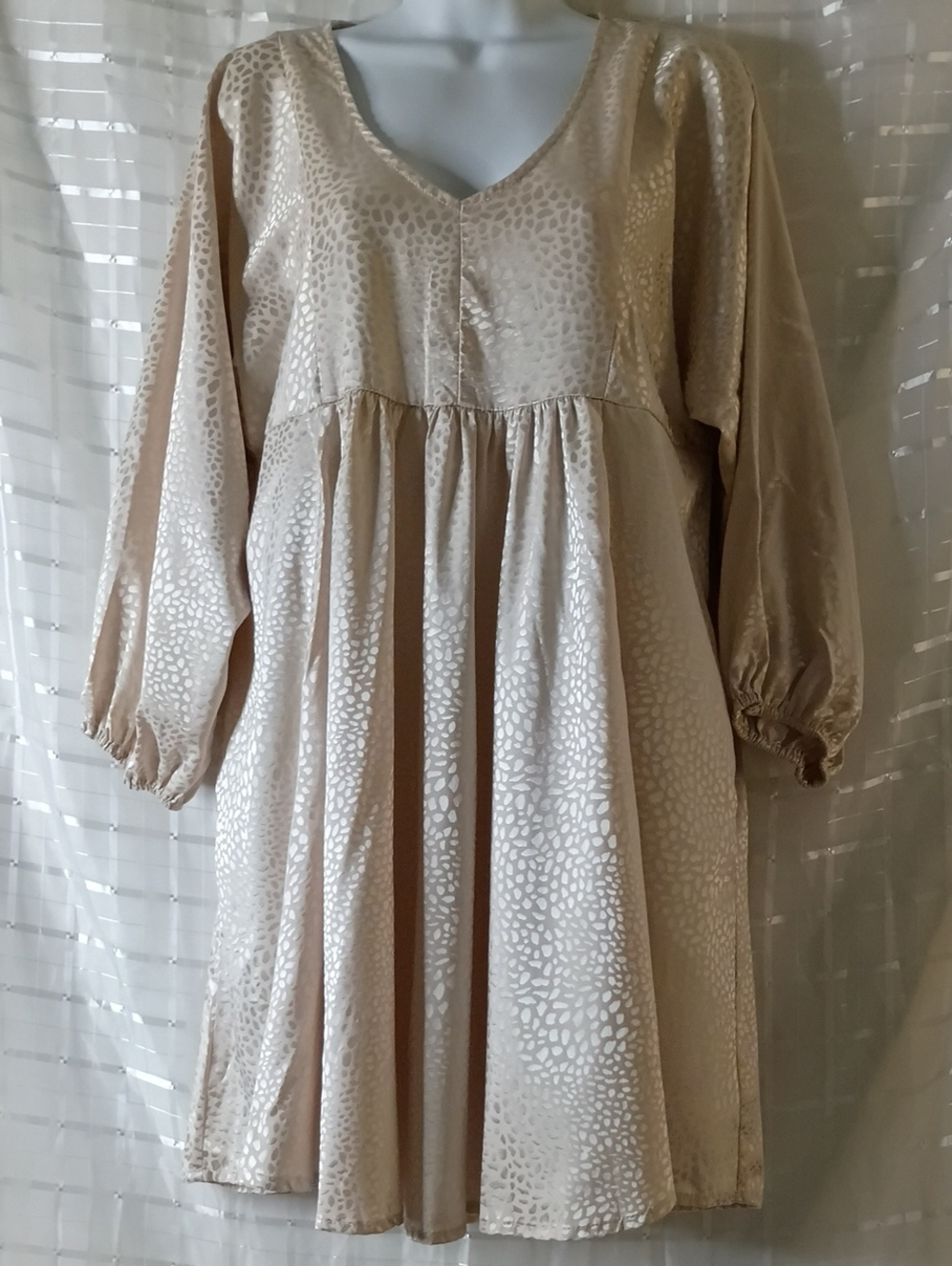 Umgee Cream Burnout Velvet Babydoll Dress #7